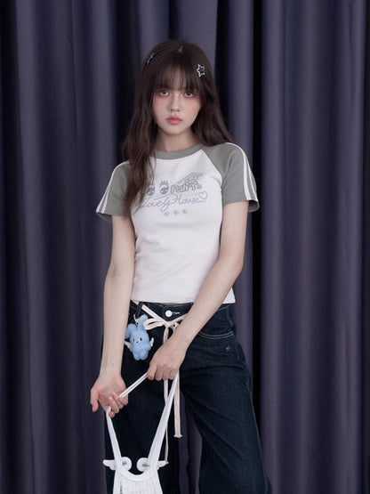 Puppy Lovely House Kid's Fun Raglan Sleeve T-Shirt【s0000013110】