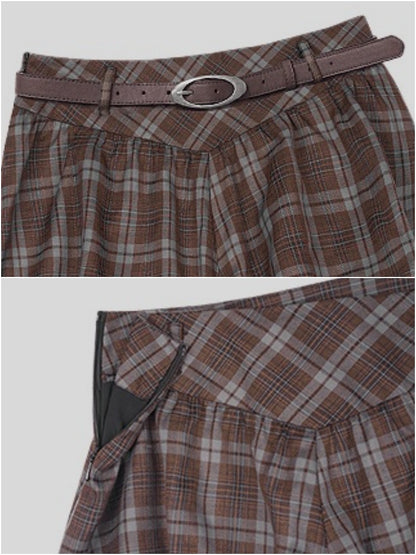Checkered Bud Pants With Belt【s0000013112】