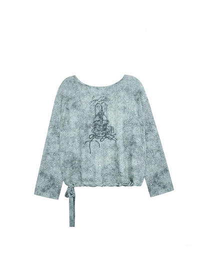 Galaxy Sprayed Printed Long Sleeved Cover-Up Tops & Camisole【s0000013113】