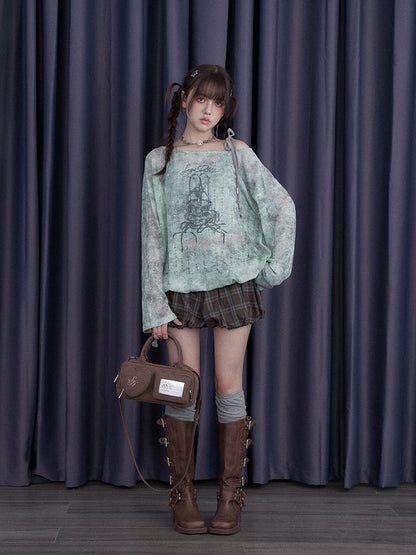 Galaxy Sprayed Printed Long Sleeved Cover-Up Tops & Camisole【s0000013113】
