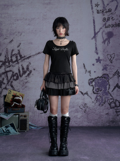 Babes Graffiti Print Cake Short Skirt【s0000013123】