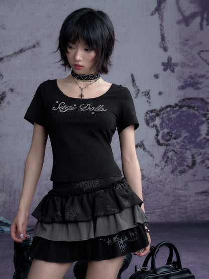 Babes Graffiti Print Cake Short Skirt【s0000013123】