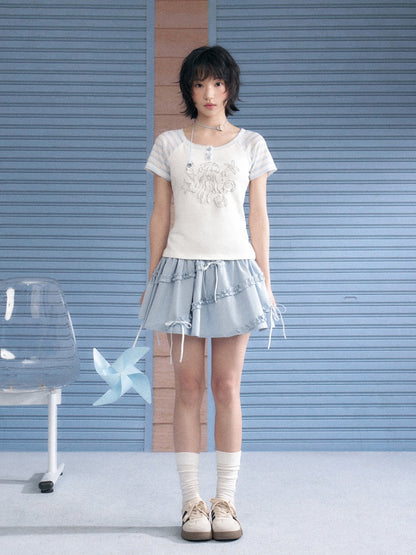 Marine Illustration Raglan Sleeve T-Shirt【s0000013125】