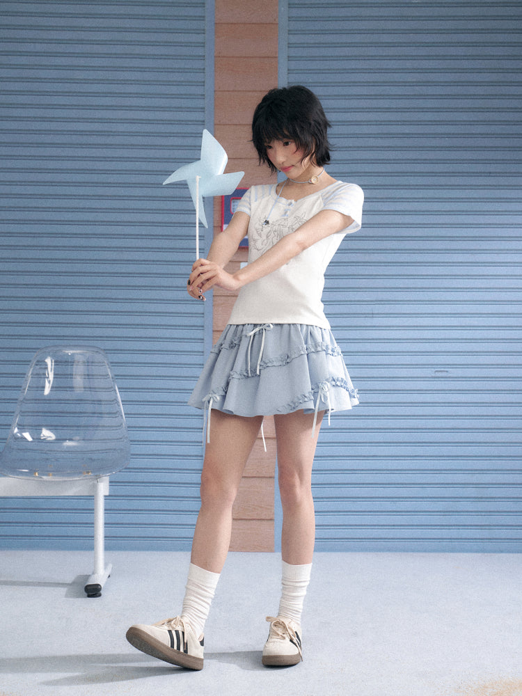 Marine Illustration Raglan Sleeve T-Shirt【s0000013125】