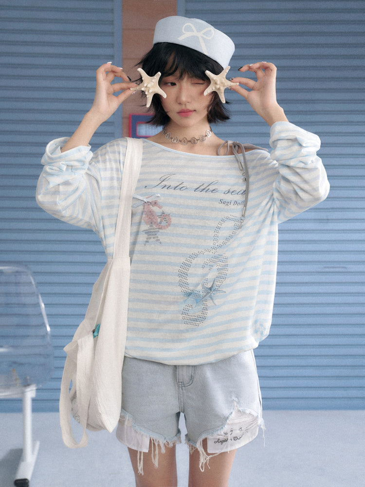 Distressed Denim Angel's Wings Shorts【s0000013128】