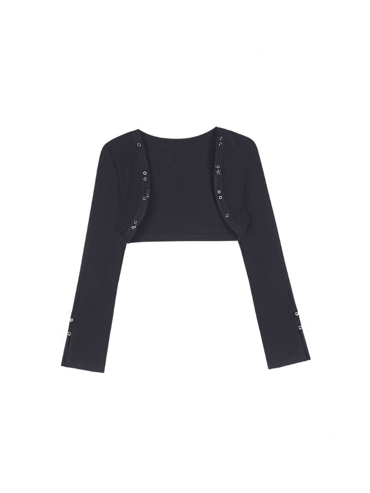 Eyelet Design Cropped Bolero【s0000013130】