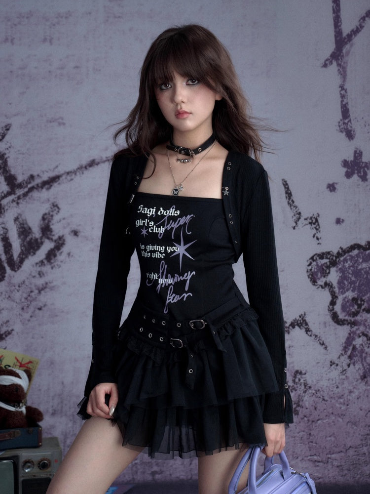 Eyelet Design Cropped Bolero【s0000013130】