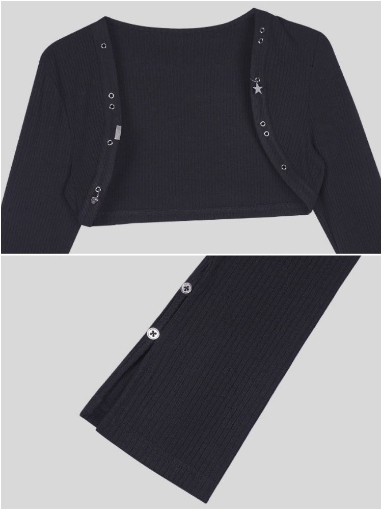 Eyelet Design Cropped Bolero【s0000013130】