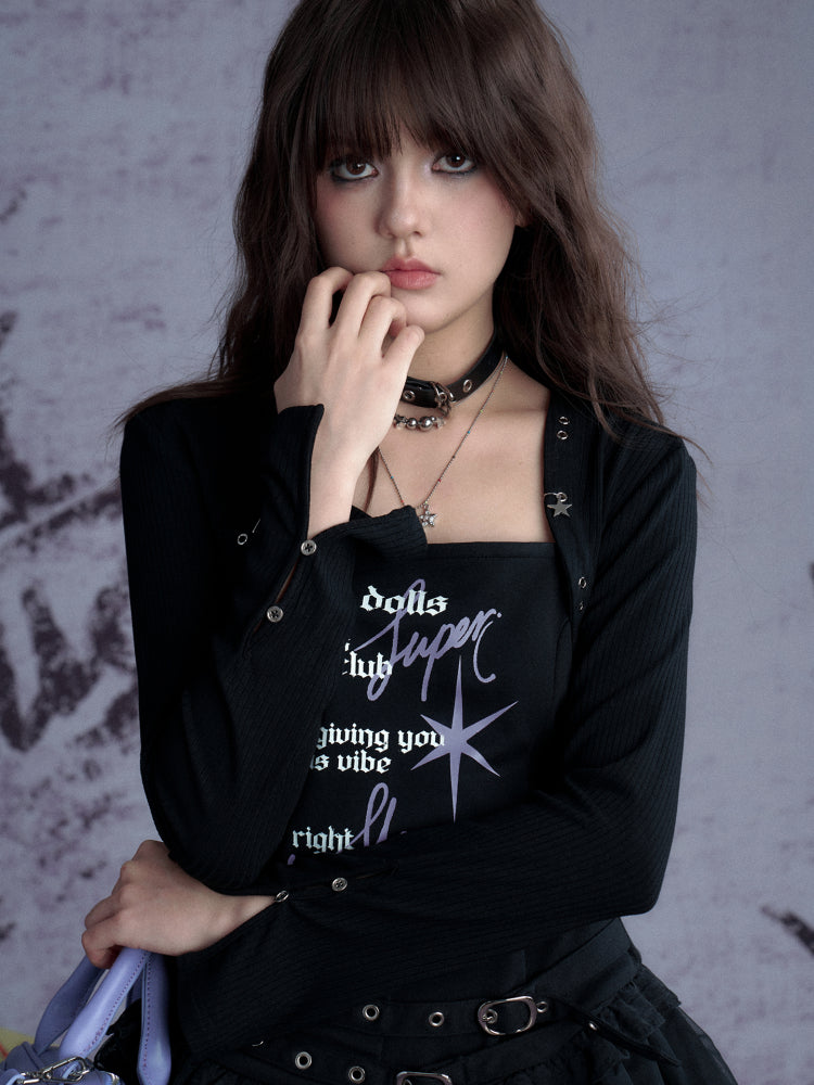 Eyelet Design Cropped Bolero【s0000013130】