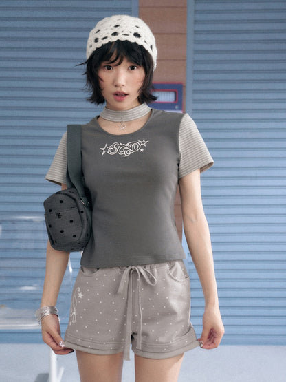 Star Choker Raglan Sleeve T-Shirt【s0000013134】