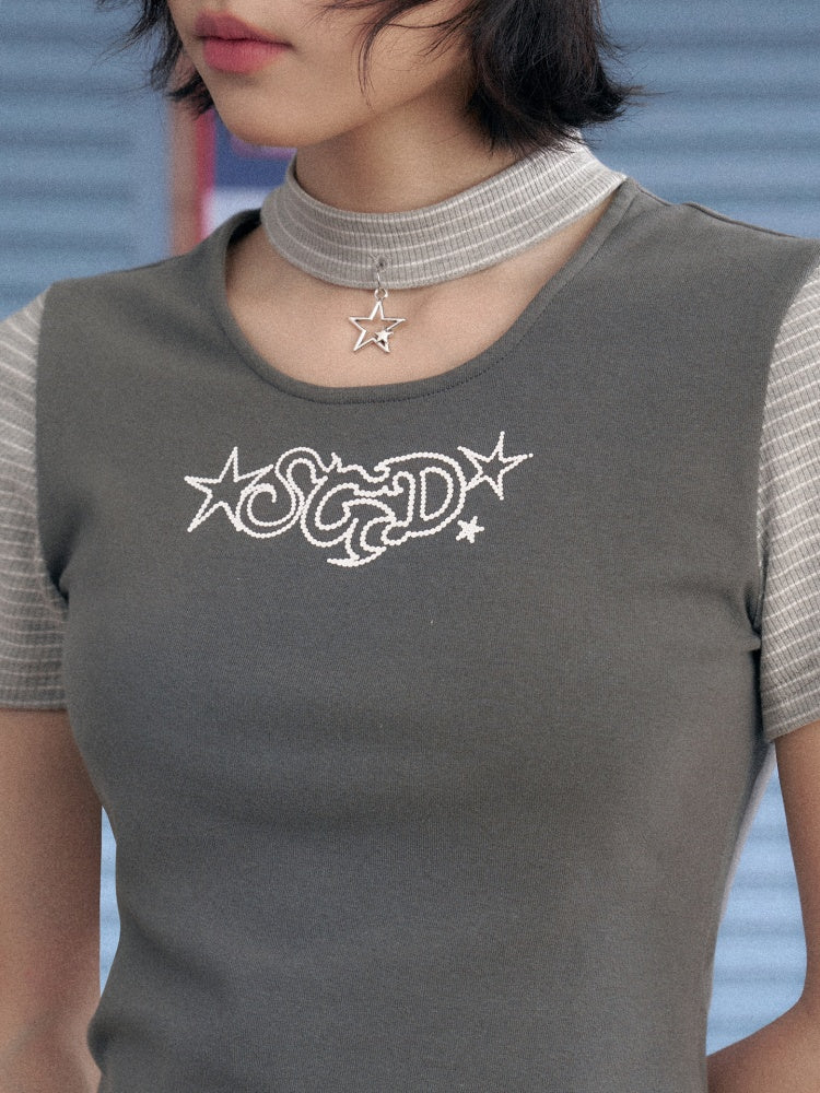 Star Choker Raglan Sleeve T-Shirt【s0000013134】