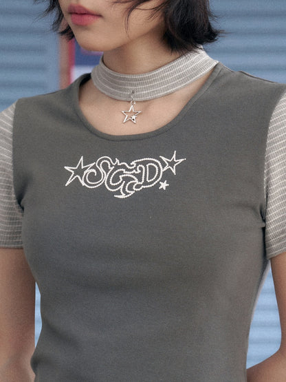 Star Choker Raglan Sleeve T-Shirt【s0000013134】
