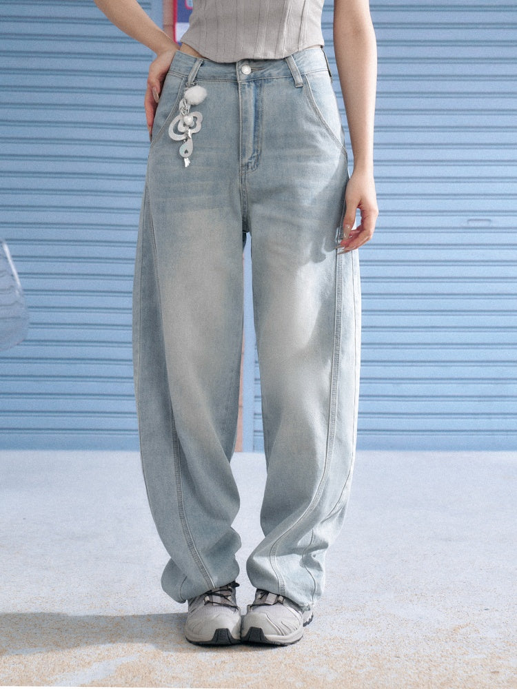 Graffiti Print Scimitar Jeans【s0000013138】