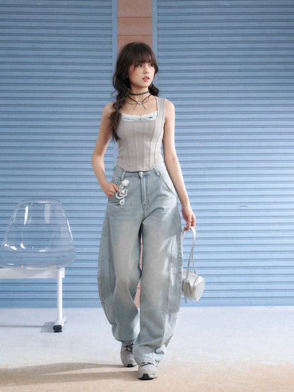 Graffiti Print Scimitar Jeans【s0000013138】