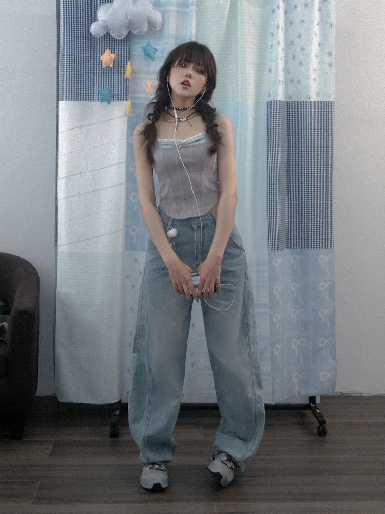 Graffiti Print Scimitar Jeans【s0000013138】