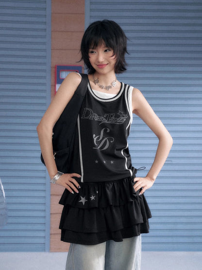 Faux Layered Sleeveless Cake Dress【s0000013139】