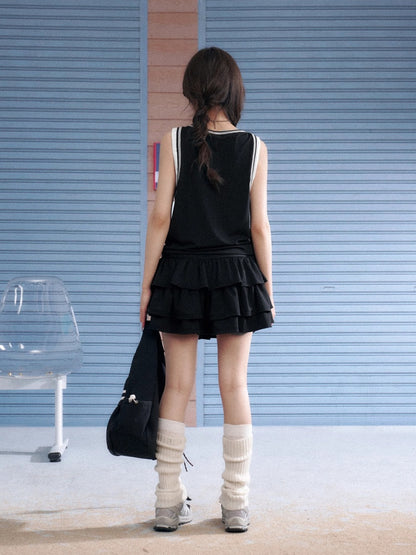Faux Layered Sleeveless Cake Dress【s0000013139】