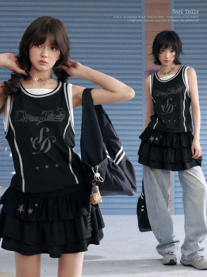 Faux Layered Sleeveless Cake Dress【s0000013139】