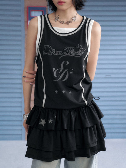 Faux Layered Sleeveless Cake Dress【s0000013139】