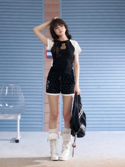 Detachable Bow Polka Dot Shorts【s0000013144】