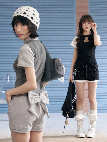 Detachable Bow Polka Dot Shorts【s0000013144】