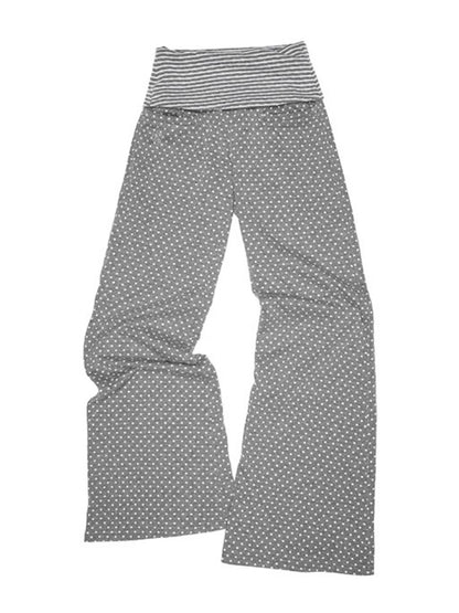 Henley Collar Polka Dot Striped Racerback Tank Top & High Waisted Easy Pants Set【s0000013383】
