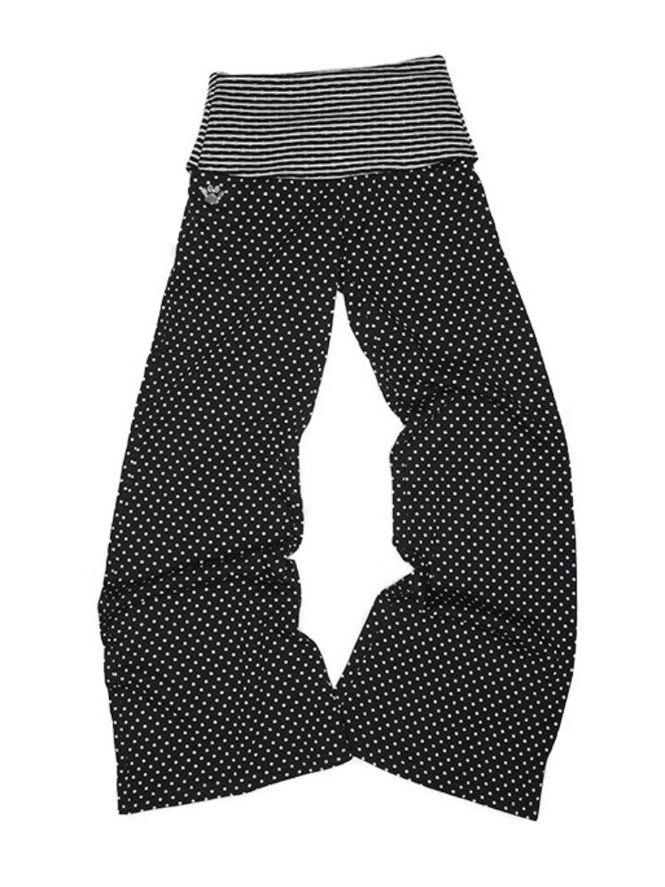 Henley Collar Polka Dot Striped Racerback Tank Top & High Waisted Easy Pants Set【s0000013383】