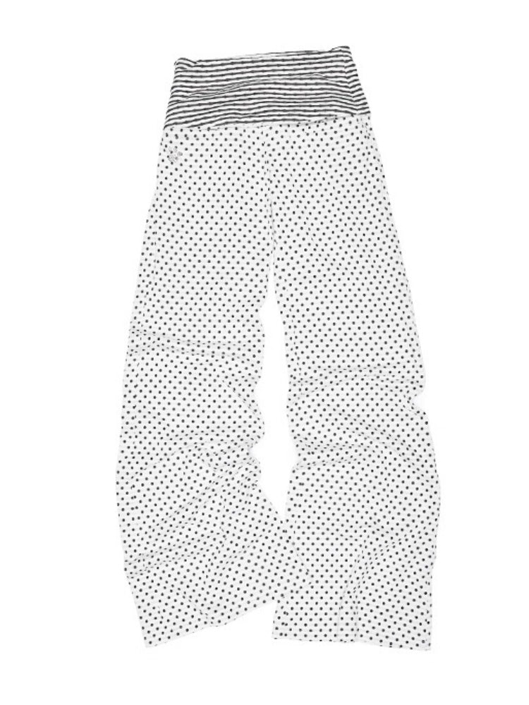 Henley Collar Polka Dot Striped Racerback Tank Top & High Waisted Easy Pants Set【s0000013383】