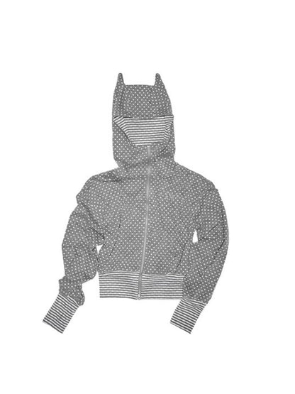 Polka Dot Devil Horn Zip-up Cropped Hoodie【s0000013385】