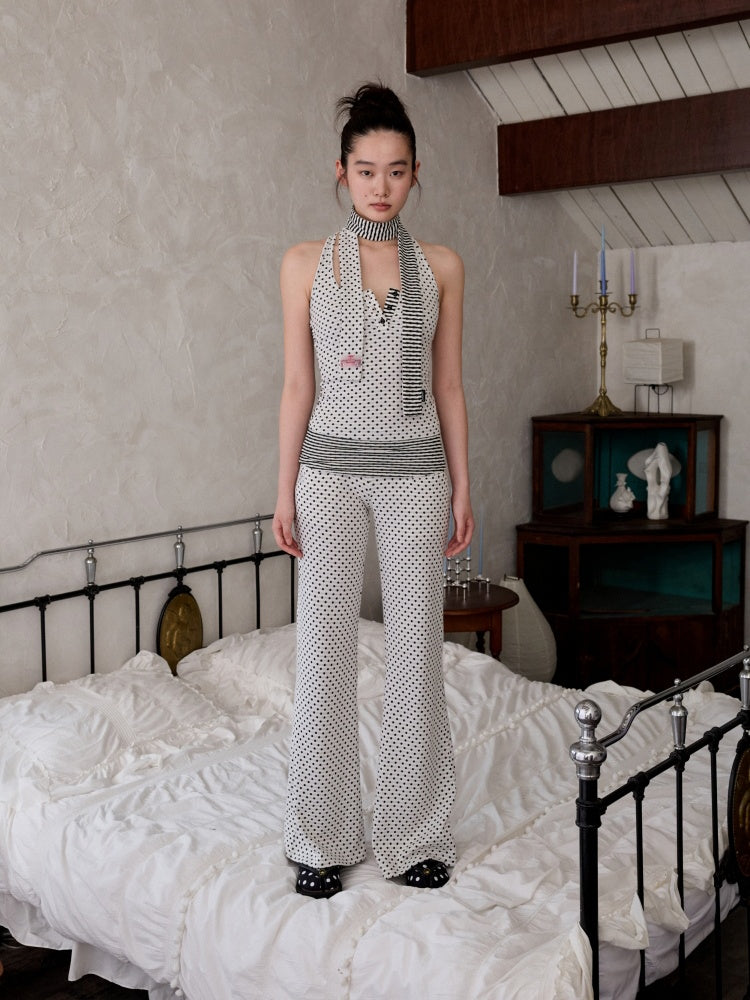 Polka Dot&Stripe Reversible Scarf【s0000013388】