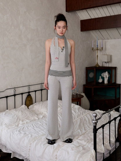 Polka Dot&Stripe Reversible Scarf【s0000013388】