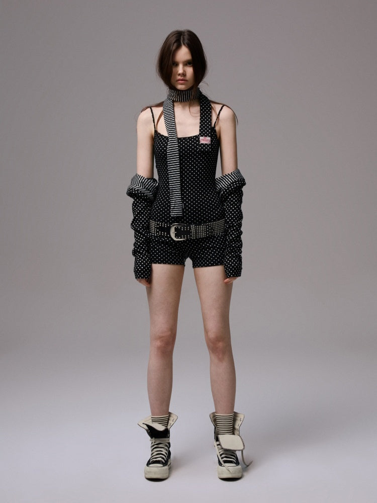 Polka Dot&Stripe Reversible Scarf【s0000013388】