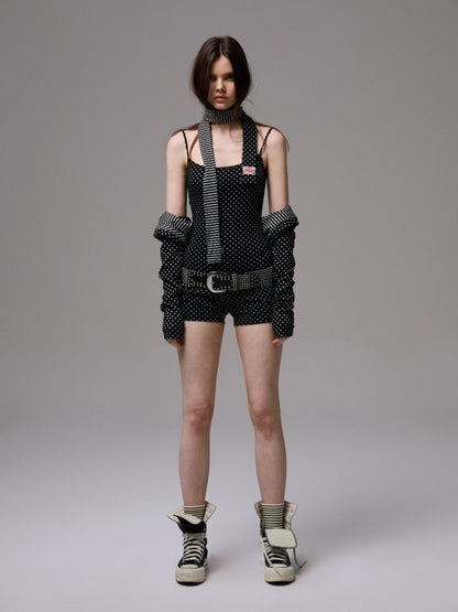 Polka Dot&Stripe Reversible Scarf【s0000013388】