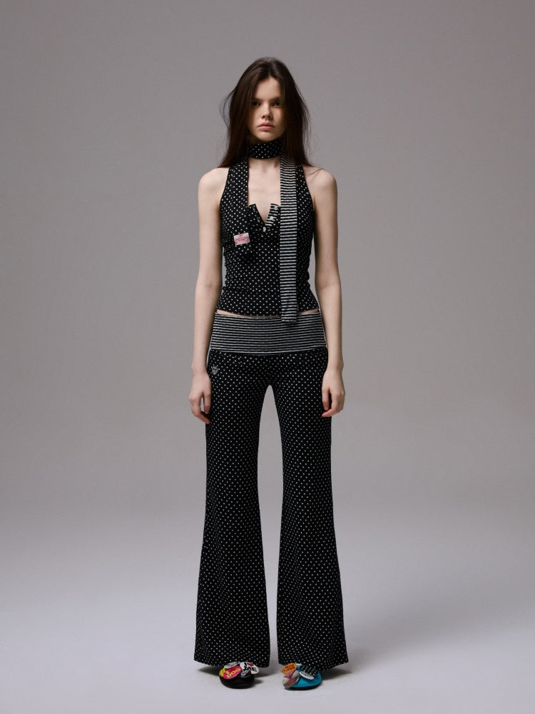 Polka Dot&Stripe Reversible Scarf【s0000013388】