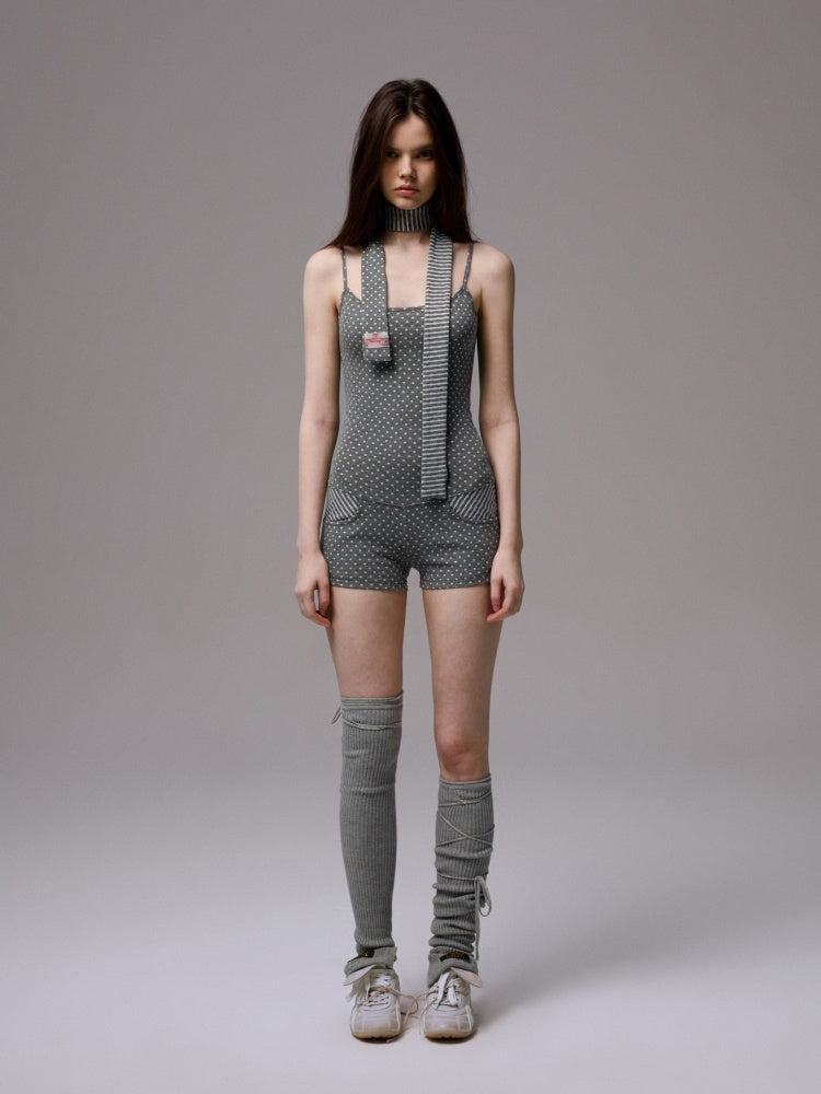 Polka Dot&Stripe Reversible Scarf【s0000013388】