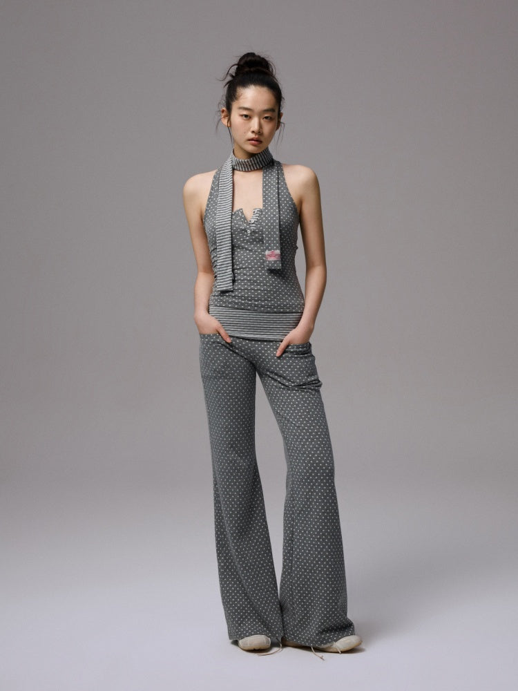 Polka Dot&Stripe Reversible Scarf【s0000013388】