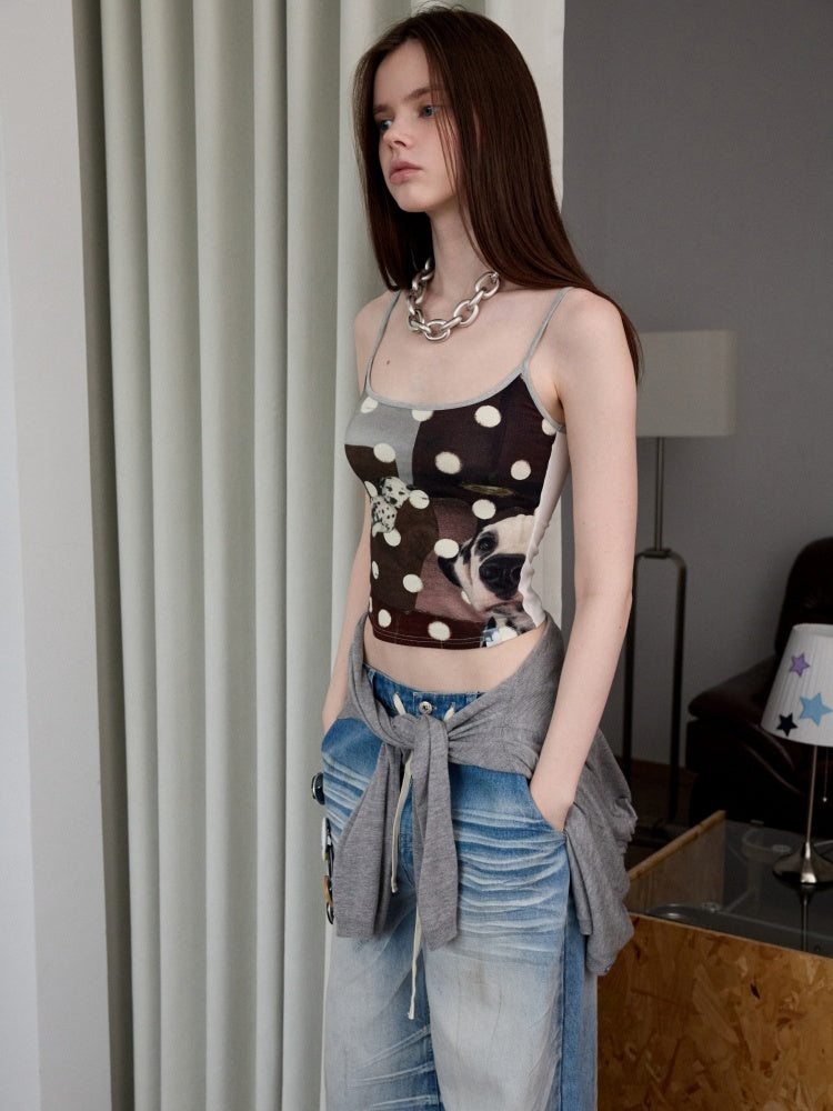 Animal Print Polka Dot Camisole【s0000013389】