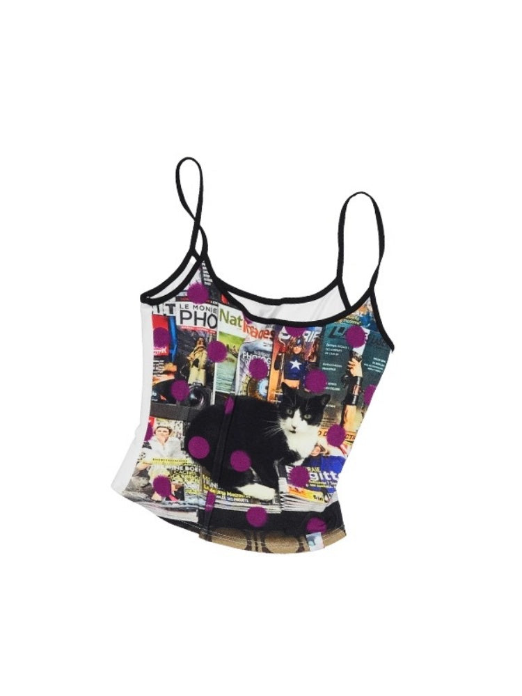 Animal Print Polka Dot Camisole【s0000013389】