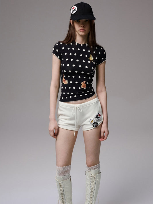 Animal Polka Dot Print Crew Neck Short Sleeve T-Shirt【s0000013393】