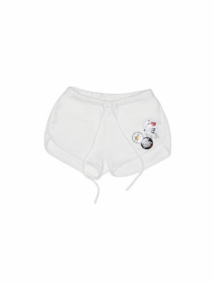 U-Shaped Sports No.Print Shorts & Personality Badge 【s0000013397】