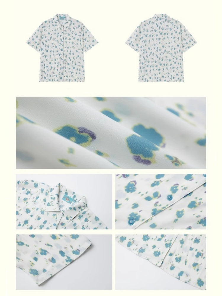 Flower Printed Short Sleeve Shirt【s0000013398】