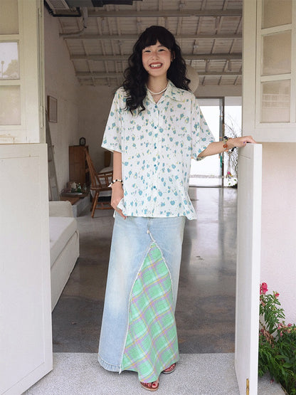 Flower Printed Short Sleeve Shirt【s0000013398】
