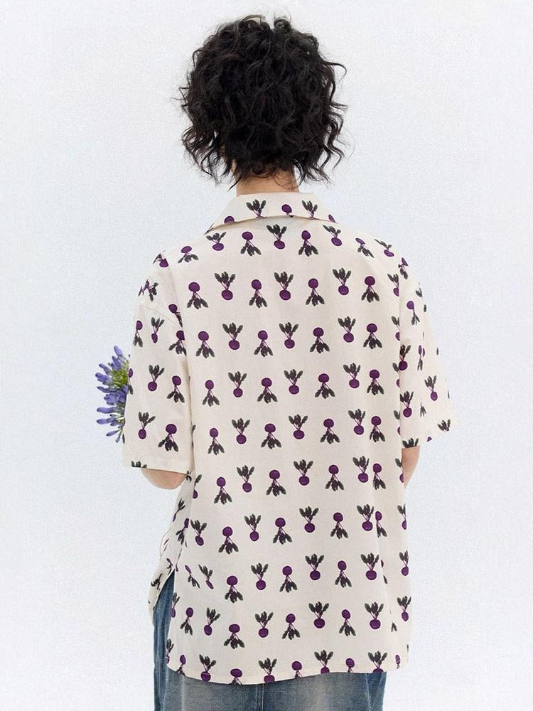 Radish Print Short Sleeved Shirt【s0000013399】