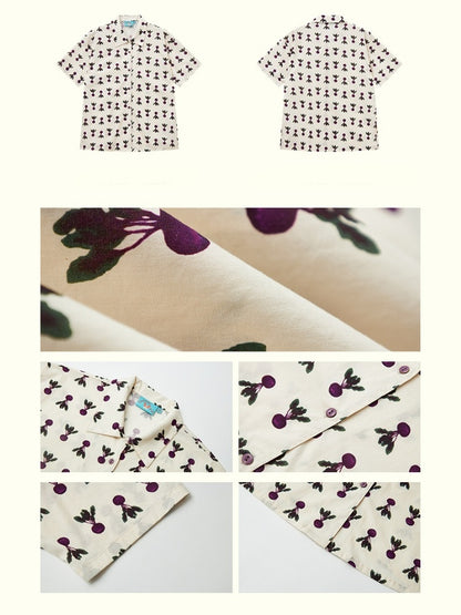 Radish Print Short Sleeved Shirt【s0000013399】