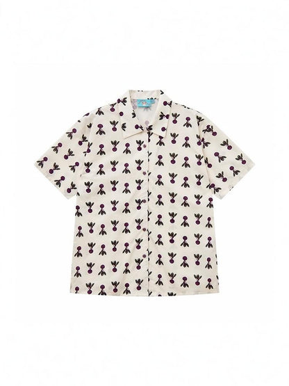 Radish Print Short Sleeved Shirt【s0000013399】