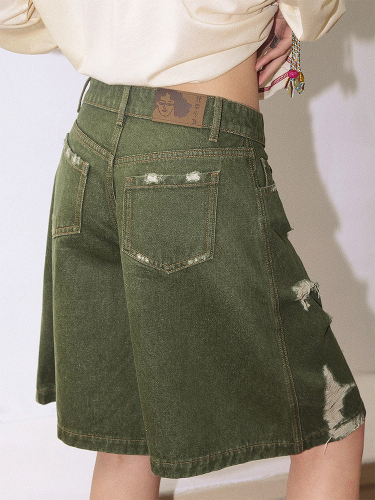Ripped Denim Middle Pants【s0000013401】