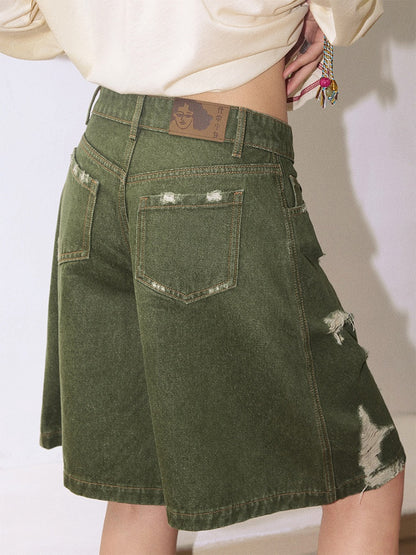 Ripped Denim Middle Pants【s0000013401】