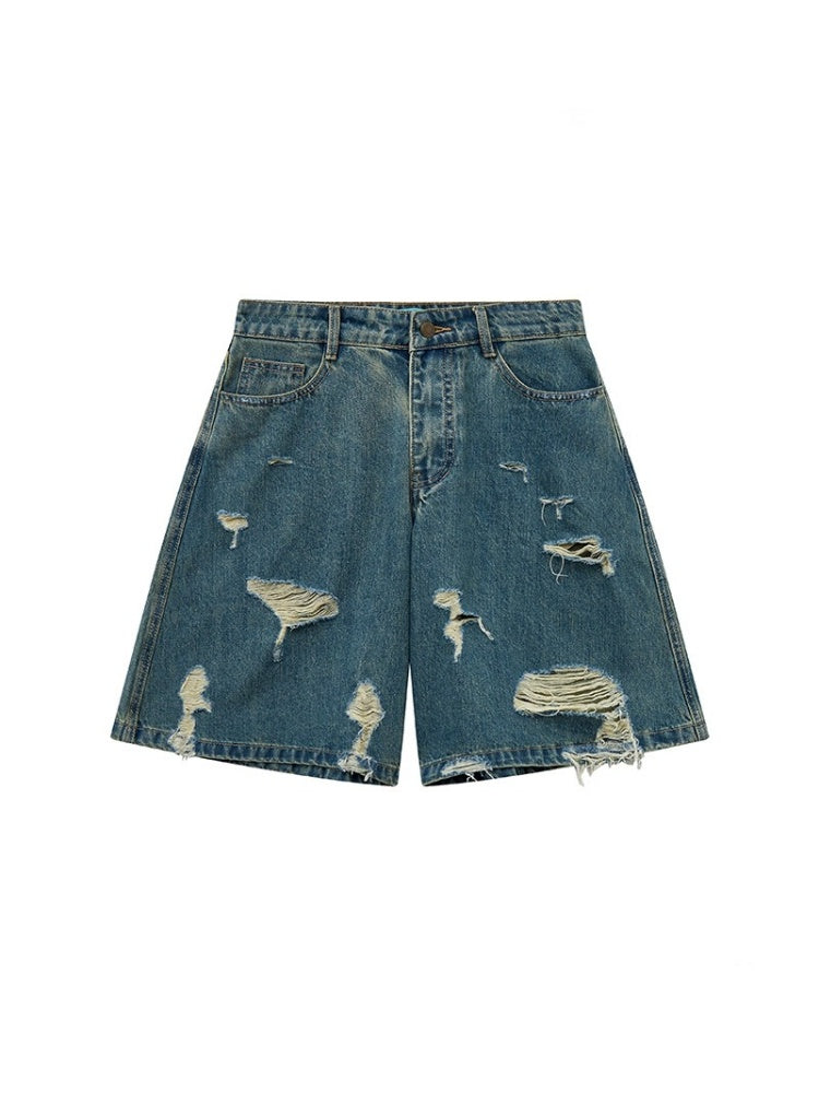 Ripped Denim Middle Pants【s0000013401】