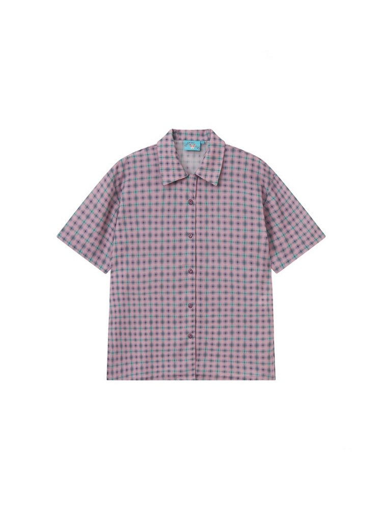 Japanese Style Plaid Short Sleeved Shirt【s0000013403】