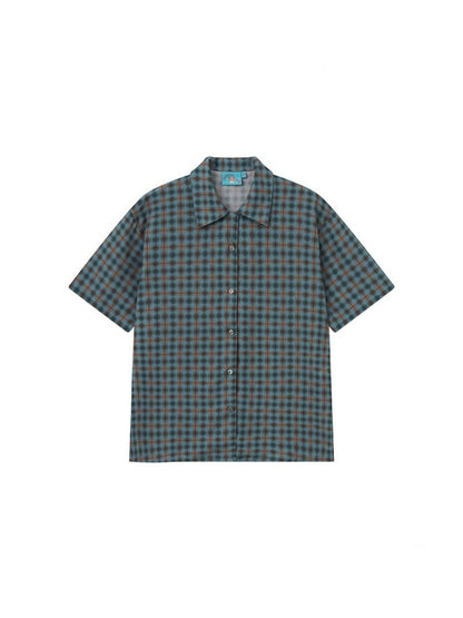 Japanese Style Plaid Short Sleeved Shirt【s0000013403】